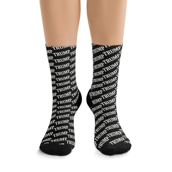 Trump Pattern Black Crew Socks