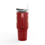 Alligator Alcatraz Gator wearing ICE hat on 40oz Insulated Travel Mug