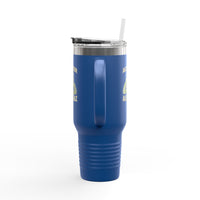 Alligator Alcatraz Gator wearing ICE hat on 40oz Insulated Travel Mug