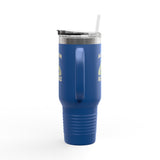 Alligator Alcatraz Gator wearing ICE hat on 40oz Insulated Travel Mug