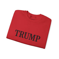 Trump 45-47 & American Flag on Sleeves Heavy Blend Crewneck Sweatshirt/Sweater