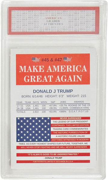 Limited Edition President Donald Trump Graded Trading Card officialtrump2024store Limited Edition President Donald Trump Graded Trading Card officialtrump2024store