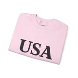 USA Trump 45-47 & American Flag on Sleeves Heavy Blend Crewneck Sweatshirt/Sweater