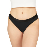 Trump Women's Thong Underwear Black with White Text on back