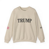 Trump 45-47 & American Flag on Sleeves Heavy Blend Crewneck Sweatshirt/Sweater