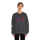 Trump Was Right About Everything 45-47 & American Flag on Sleeves Heavy Blend Crewneck Sweatshirt/Sweater