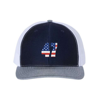 47 Hat - Trump American Flag Patterned 47 Snap-Back