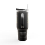 Alligator Alcatraz Gator wearing ICE hat on 40oz Insulated Travel Mug