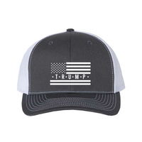 Trump Flag Snapback Trucker Hat with White American Flag