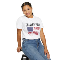 Tattered Design - Trump 2028 White T-Shirt w American Flag
