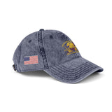 Embroidered Vintage American Flag Cap — Distressed Red Baseball Hat