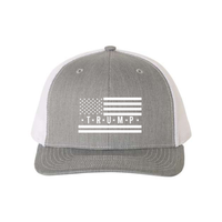 Trump Flag Snapback Trucker Hat with White American Flag