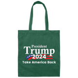President Trump 2024 Take America Back Canvas Tote Bag