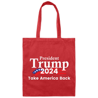 President Trump 2024 Take America Back Canvas Tote Bag