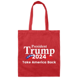 President Trump 2024 Take America Back Canvas Tote Bag