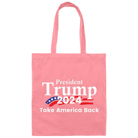 President Trump 2024 Take America Back Canvas Tote Bag