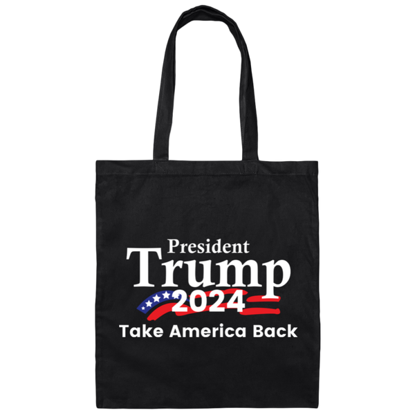 President Trump 2024 Take America Back Canvas Tote Bag