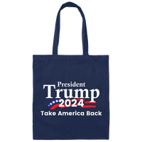 President Trump 2024 Take America Back Canvas Tote Bag