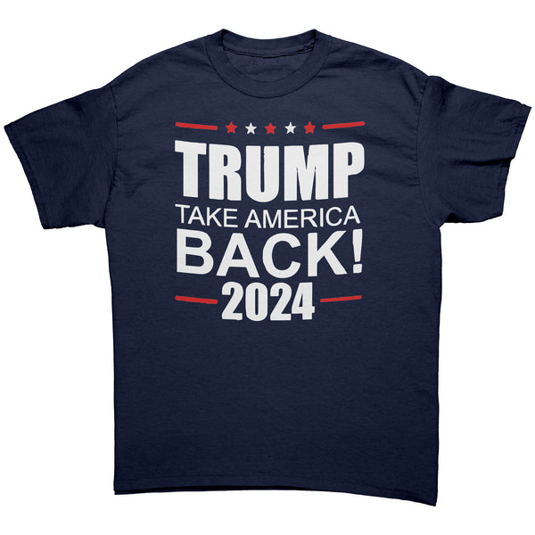 Trump 2024 'He Will Be Back' Women's Distressed American Flag T-Shirt - Dark Grey, Size Large - View #6