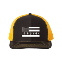 Trump Flag Snapback Trucker Hat with White American Flag