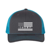 Trump Flag Snapback Trucker Hat with White American Flag