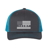 Trump Flag Snapback Trucker Hat with White American Flag