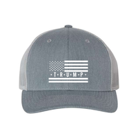 Trump Flag Snapback Trucker Hat with White American Flag