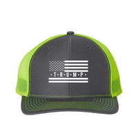 Trump Flag Snapback Trucker Hat with White American Flag