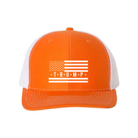 Trump Flag Snapback Trucker Hat with White American Flag