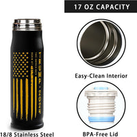 Trump 2024 Insulated Bullet Tumbler Yellow Gold Flag