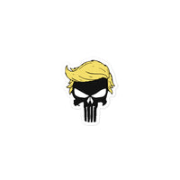 Trump Hair Punisher Hero Sticker Dark