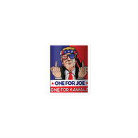 Trump Middle Finger One for Biden One for Harris Sticker