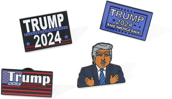 Donald Trump 4-Pack Enamel Colorful Trump Lapel Pins