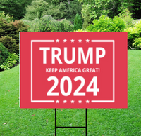 Red Keep America Great Trump 2024 Yard Sign w/ Stake