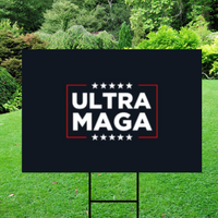 Black ULTRA MAGA Trump 2024 Yard Sign w/ Stake
