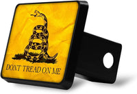 Don't Tread On Me Gadsden Flag Hitch Cover - Black & Chrome, Metal, Rust-Resistant