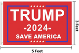 Trump 2024 Flag Save America Flag 3 x 5 Ft with 2 Brass Grommets for President 2024 Indoor Outdoor Decoration,Red