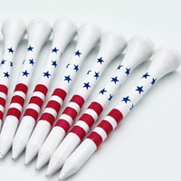 USA Golf Tees - 2-3/4 Inch Tees - American Flag Design, Premium Patriotic Wooden Tee, Professional Length