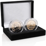 Commemorative Medal Set | 2 Trump Coins Set | 24 Carat Plated Gold Trump Coins | Velvet Presentation Box with Presidential Seal