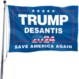 Trump Desantis 2024 Save America Again flag 3x5 FT,with 2 Brass Grommets ,garage,outdoor activities,indoor walls.