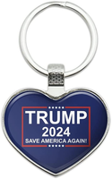 Trump 2024 Keychain Heart Love Metal Key Chain Ring