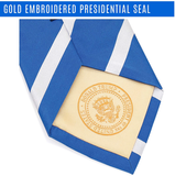 Donald J. Trump Signature Neck Ties | Gold Backing with Gold Embroidery Stitching | Long and Wide | 100% Woven Silk