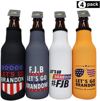 Let's Go Brandon Republican Gift - FJB Ferk Jer Berdin LGBFJB Patriotic Trump Gifts for Him Insulated Cooler Sleeve with Zipper, Built-In Removable Bottle Opener, 12 oz. Bottle Insulator Thermocooler