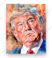 President Donald Trump Portrait-8 x 10" Presidential Wall Art Painting-Ready to Frame. Inspirational Patriotic Poster Print. Home-Office-School-Library Decor. Great for Republican & Patriot Friends!