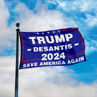 TRUMP 2024 DESANTIS 2024 American Banner Flag,Desantis for President in 2024 Save America Again Flag Polyester Waterproof and UV protection Outdoor Decor with 2 Brass Grommets 3x5 Ft
