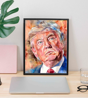 President Donald Trump Portrait-8 x 10" Presidential Wall Art Painting-Ready to Frame. Inspirational Patriotic Poster Print. Home-Office-School-Library Decor. Great for Republican & Patriot Friends!