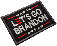 2PC Lets Go Branson Patch - Funny Military Morale Embroidered Patch Hook and Loop Backing Blue Background