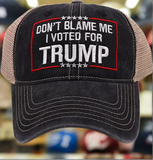 Trump 2024 Hat Take America Back Dont Blame Me I Voted for Donald Trump Hat MAGA USA Embroidery Adjustable Baseball Cap