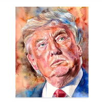 President Donald Trump Portrait-8 x 10" Presidential Wall Art Painting-Ready to Frame. Inspirational Patriotic Poster Print. Home-Office-School-Library Decor. Great for Republican & Patriot Friends!