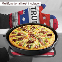 American USA Trump Flag Oven Mitts and Pot Holders Sets Heat Resistant Kitchen Oven Gloves Mats for Holiday Cooking Baking BBQ